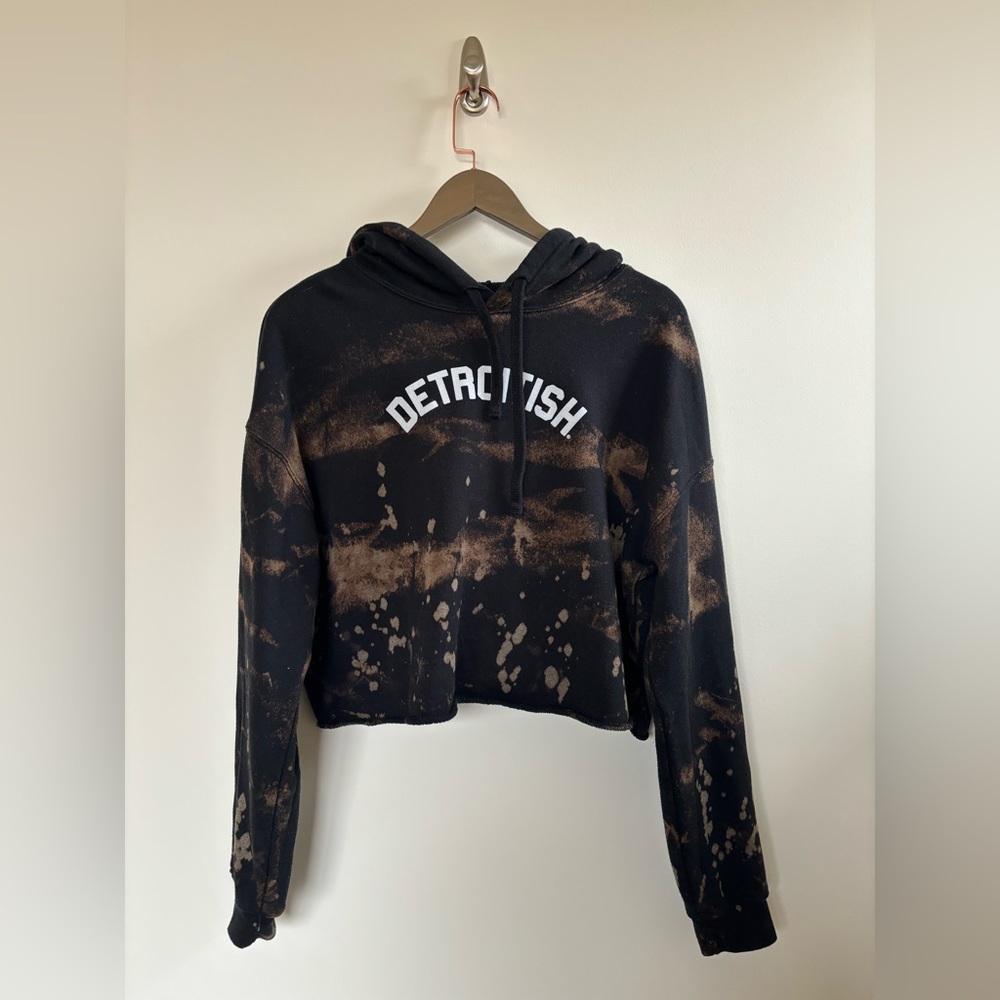 Ink Detroit Cropped Fleece Detroitish Hoodie - L